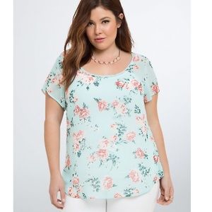 Torrid chiffon drape back top